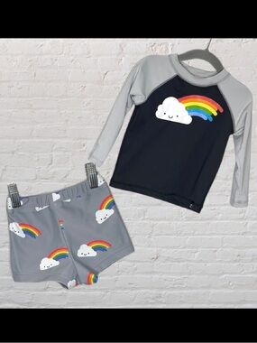 Whistle & Flute Kawaii Rainbow Rashguard Swimsuit